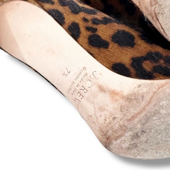 J. Crew Collection Ponyhair Hazelnut Leopard Elsie Heels Pumps Size 7.5 Italy - Picture 9 of 14